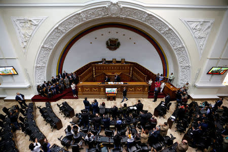 Accredited diplomatic representatives attend a session of the National Assembly in Caracas, August 19, 2017. REUTERS/Andres Martinez Casares