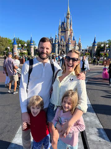 <p>Courtesy of Poppy Harlow</p> Poppy Harlow with husband Sinisa Babcic, son Luca and daughter Sienna
