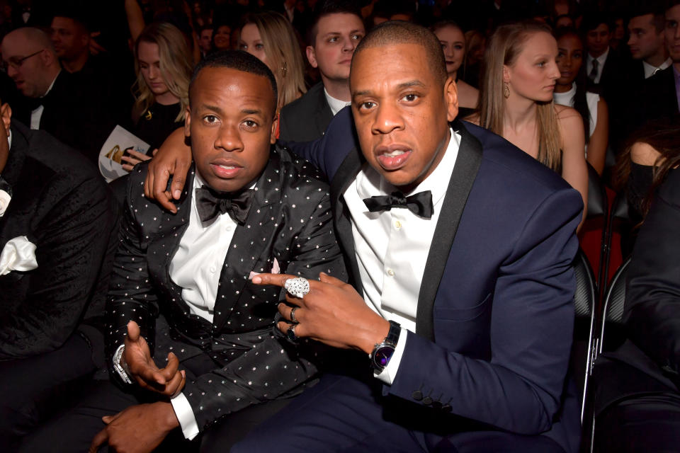 Yo Gotti, left, with Jay-Z at the 2017 Grammys, says he also played a role in getting legal representation for the prisoners. (Photo: Lester Cohen/Getty Images for NARAS)