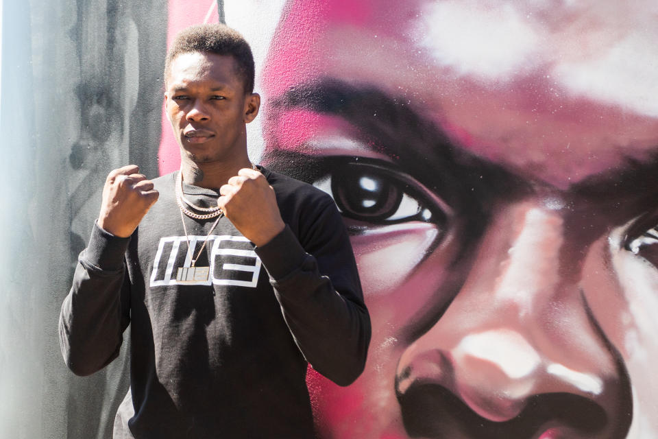 MELBOURNE, AUSTRALIA - OCTOBER 01: UFC interim middleweight champion Israel Adesanya during a media opportunity ahead of UFC 243 at Marvel Stadium on October 01, 2019 in Melbourne, Australia. (Photo by Asanka Ratnayake/Getty Images)