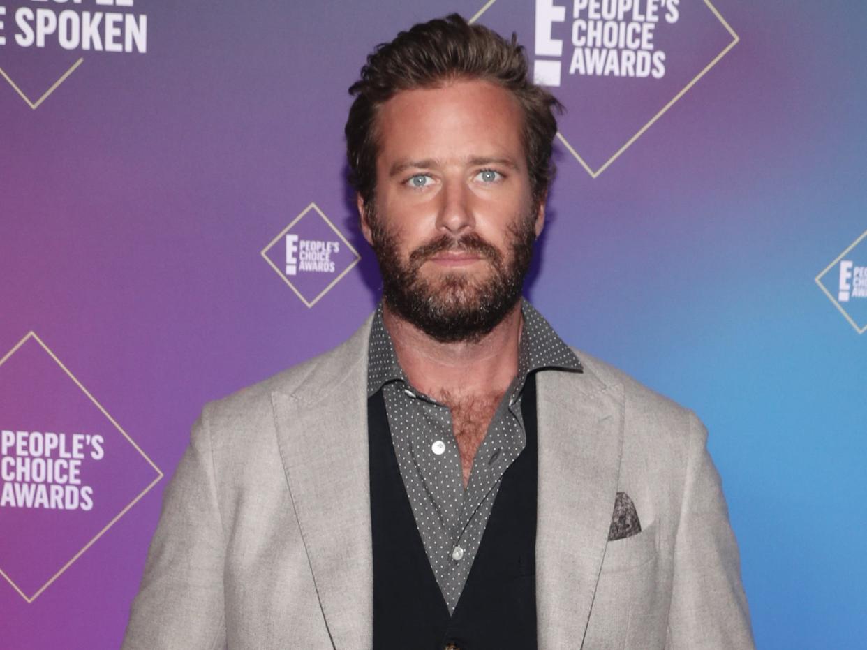 Armie Hammer attends the E! People's Choice Awards in November 2020.