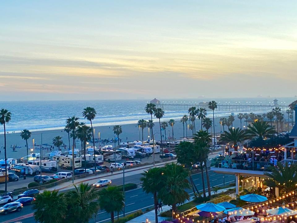 sunset over huntington beach