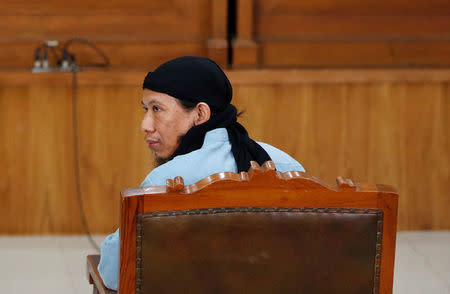 Islamic cleric Aman Abdurrahman is seen at a court ahead of his verdict in Jakarta, Indonesia, June 22, 2018. REUTERS/Darren Whiteside