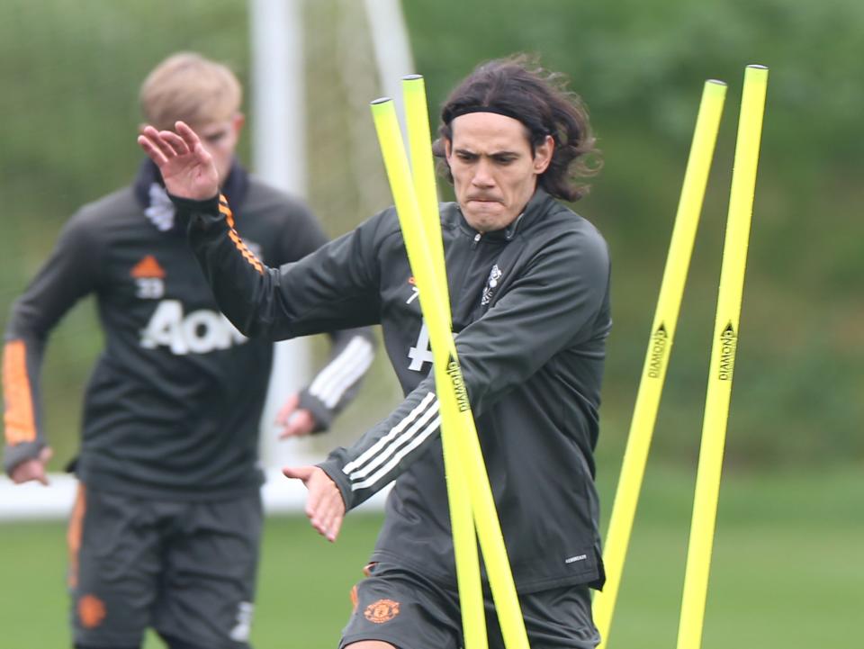 Manchester United striker Edinson Cavani (Manchester United via Getty Images)