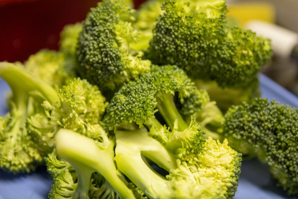 a pile of steamed broccoli