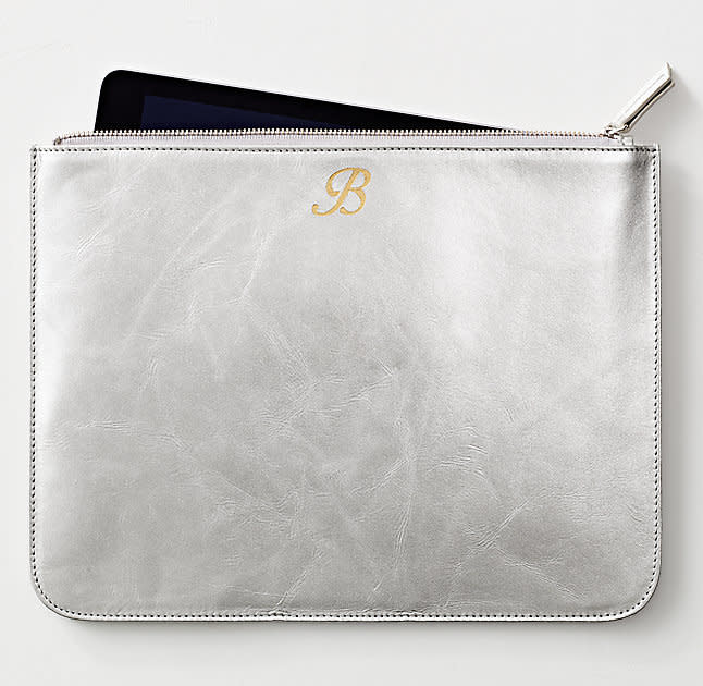 Personalized Metallic Leather iPad Pouch, $55,&nbsp;<a href="https://www.rhteen.com/catalog/product/product.jsp?productId=rhtn_prod102909&amp;categoryId=rhbc_cat507002&amp;src=rel" target="_blank">RHTeen</a>