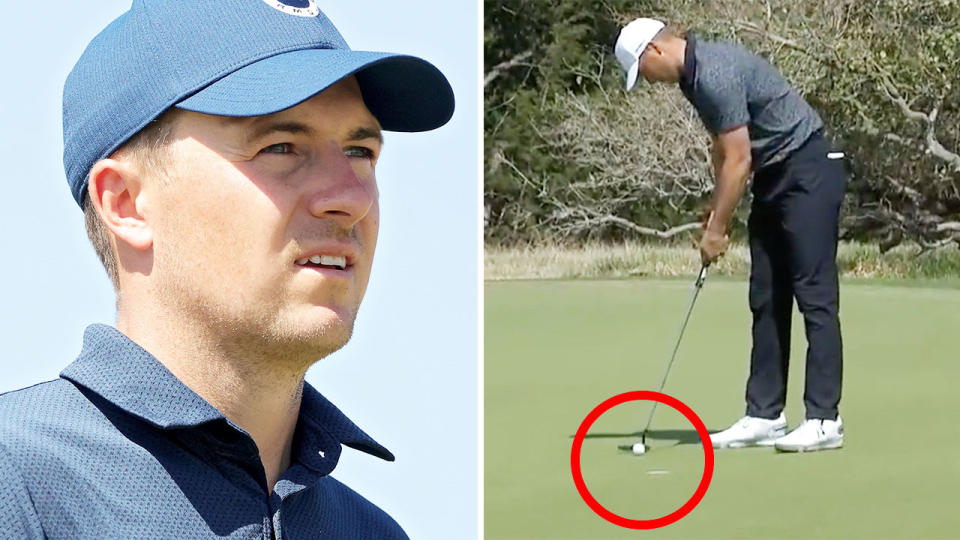 Jordan Spieth, pictured here three-putting from inside three feet at the Texas Open.