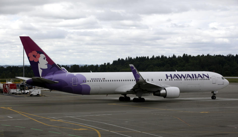 A canister of pepper spray leaked on the Hawaiian Airlines flight. Source: AP