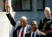 <p>Actor and comedian Bill Cosby exits Montgomery County Courthouse after a jury convicted him in a sexual assault retrial in Norristown, Pa., April 26, 2018. (Photo: Brendan McDermid/Reuters) </p>