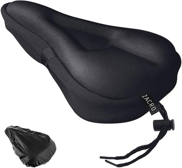 Extra Wide Bike Seat Cushion -10 x 11 inch, Padded Gel Bike Seat Cover for  Exercise Bike Seats - Cycling Accessories Compatible with Peloton,  NordicTrack Bikes 