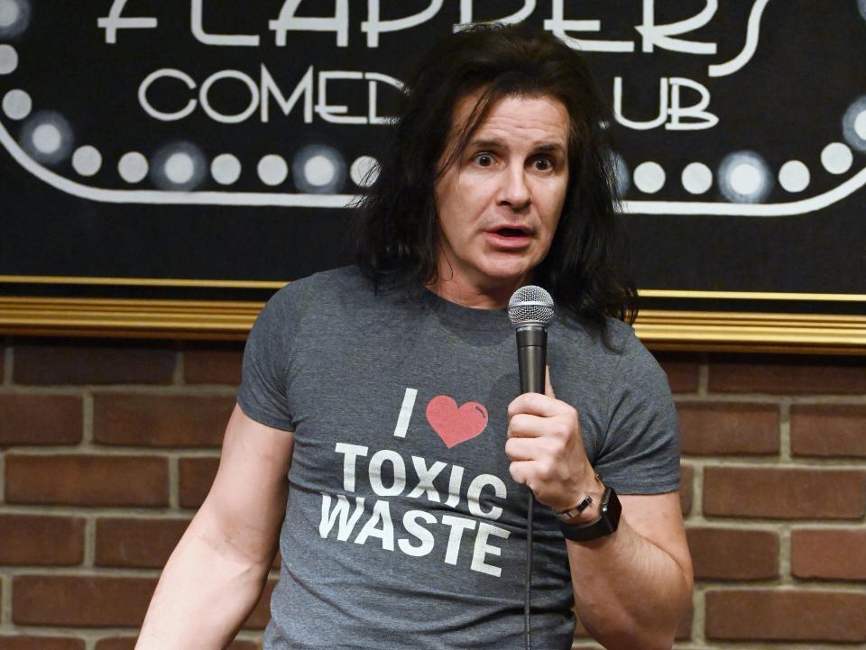 Hal Sparks in 2021 doing stand up comedy