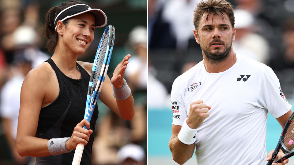 Garbine Muguruza y Stan Wawrinka. Imagen: Getty