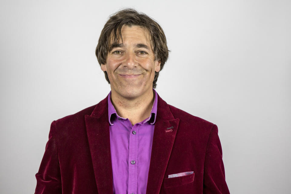 Mark Steel. The Peoples Assembly presents: Stand Up Against Austerity. Live at the Hammersmith Apollo. London. (Photo by In Pictures Ltd./Corbis via Getty Images)