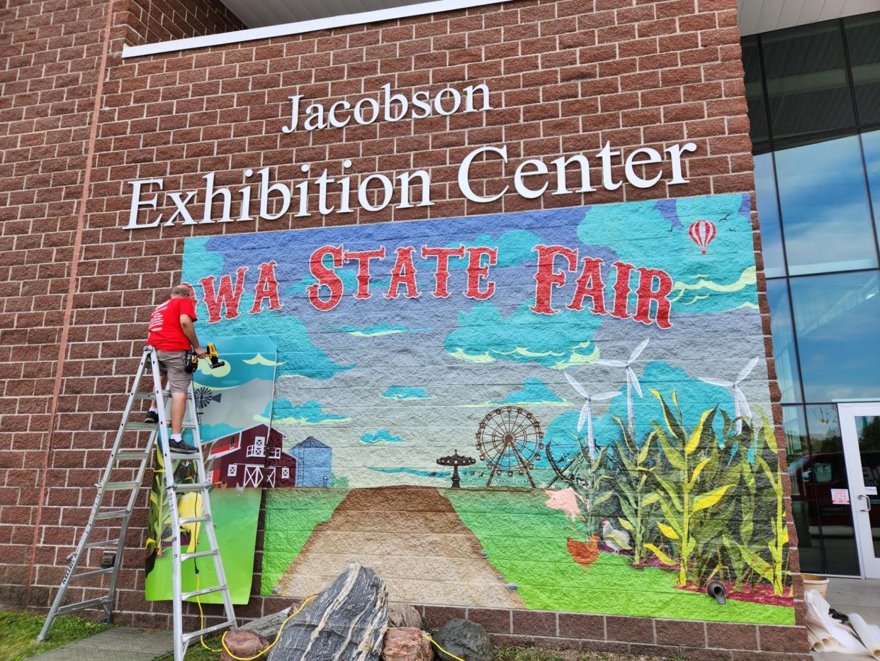 The new mural incorporates augmented reality technology and can be viewed during the Iowa State Fair, which runs through Aug. 20.