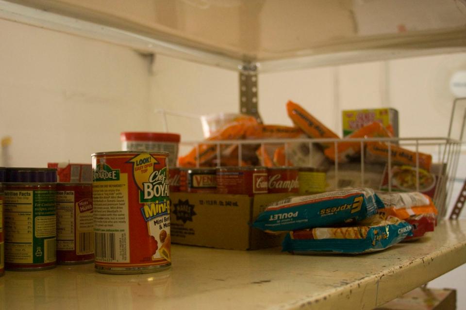 A file photo of a shelf with food in St. Peter's Haven on Clifton Avenue.