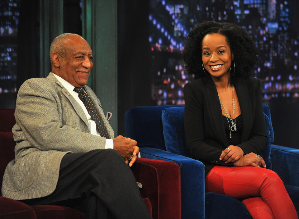 NEW YORK, NY - JANUARY 04:  Bill Cosby and Tempestt Bledsoe visit 'Late Night With Jimmy Fallon' at Rockefeller Center on January 4, 2013 in New York City.  (Photo by Theo Wargo/Getty Images)