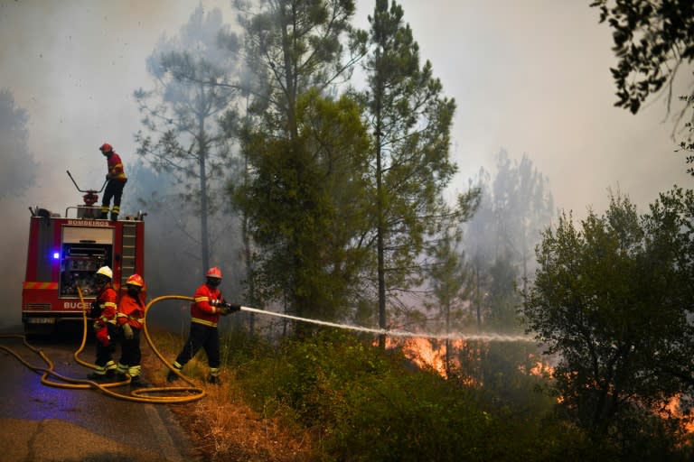 Firefighters battling blazes in central Portugal are worried about the hotter weather forecast, which increases the risk that old fire sites will rekindle or new fires will break out in the coming days