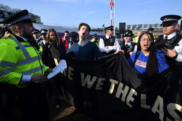 Extinction Rebellion: Footage shows moment four teenage climate-change protesters threatened with arrest at Heathrow