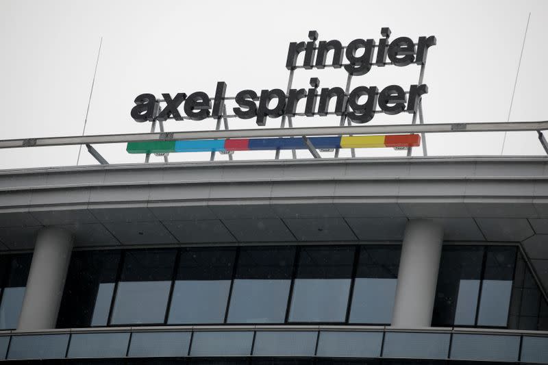 Private publisher Ringier Axel Springer logo is seen on their headquarters in Warsaw