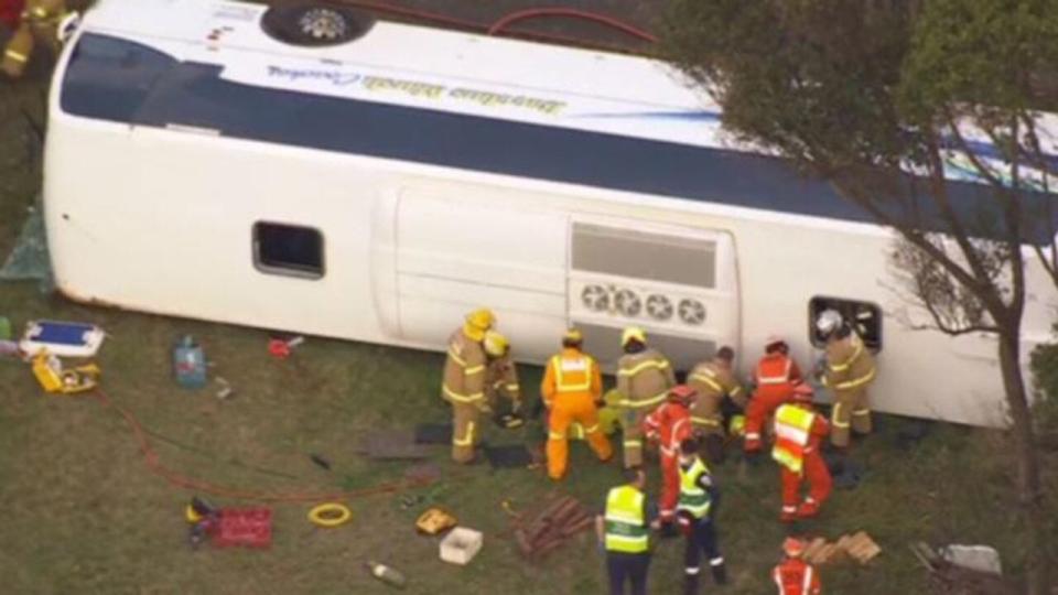 More than a dozen children were hospitalised after the incident. Picture: Nine News.