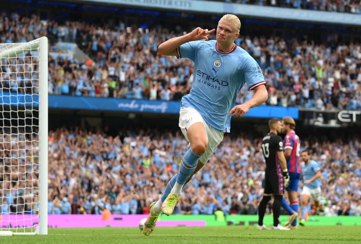 Erling Haaland no ha tenido dificultad en adaptarse a la Premier League (Foto por Shaun Botterill/Getty Images)