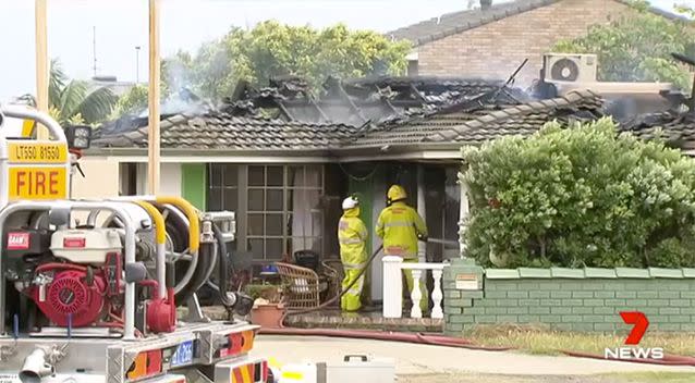 Smoke billowed from the roof. Source: 7 News