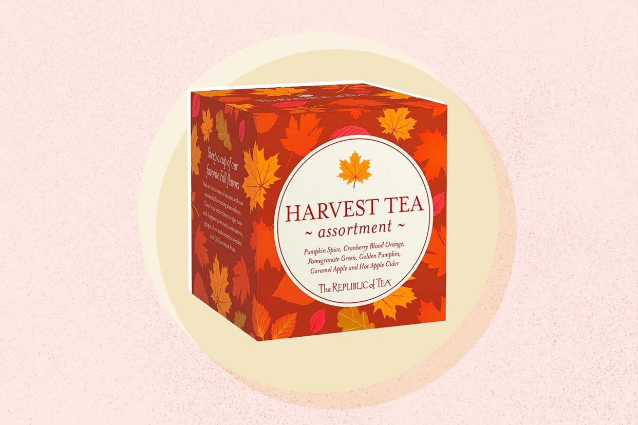 The Republic of Tea - Fall Harvest Tea Assortment Sampler on a designed background