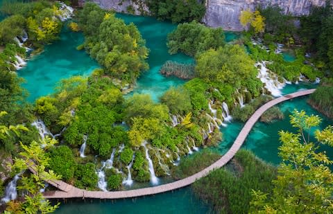 Good luck finding it the Plitvice Lakes this quiet - Credit: © Inge Johnsson / Alamy Stock Photo/Inge Johnsson / Alamy Stock Photo