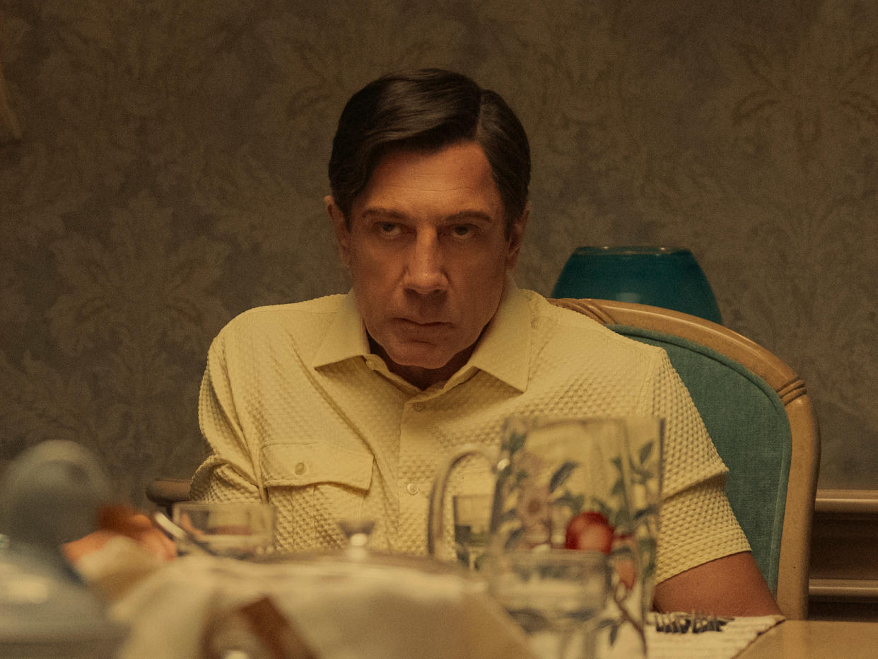 Javier Bardem plays an abusive father in true crime series Monsters: The Lyle And Erik Menendez Story. (Netflix)