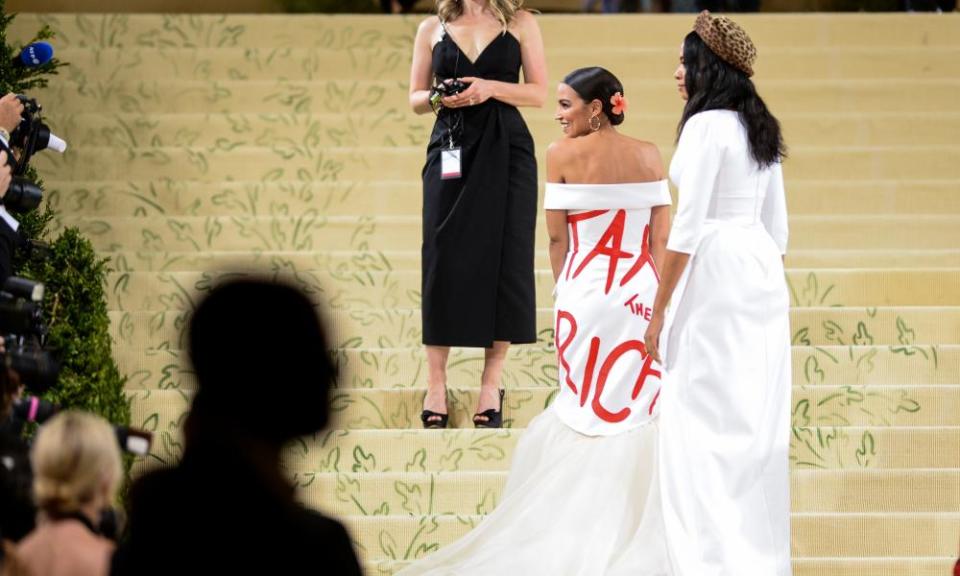 Alexandria Ocasio-Cortez attends the 2021 Met Gala in New York City.