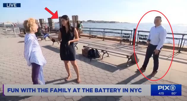 Robert Tilearcio Jr.'s surprise TV proposal to reporter Michelle Ross on PIX11 (Photo: PIX11/YouTube)