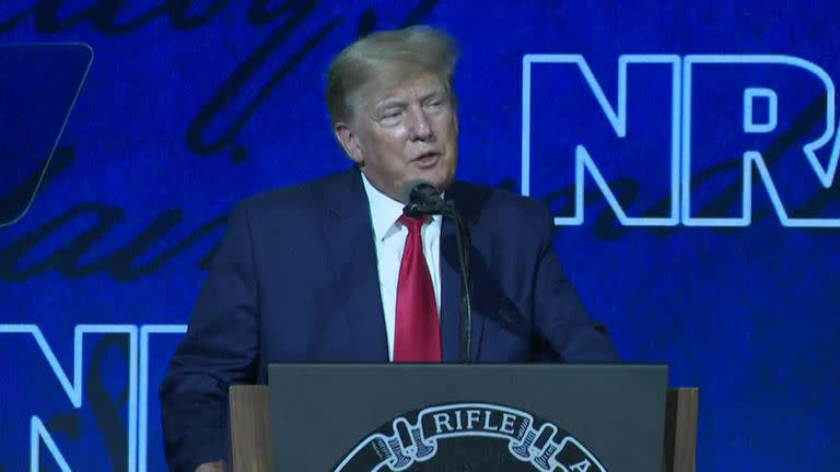 Donald Trump, en su discurso en la NRA