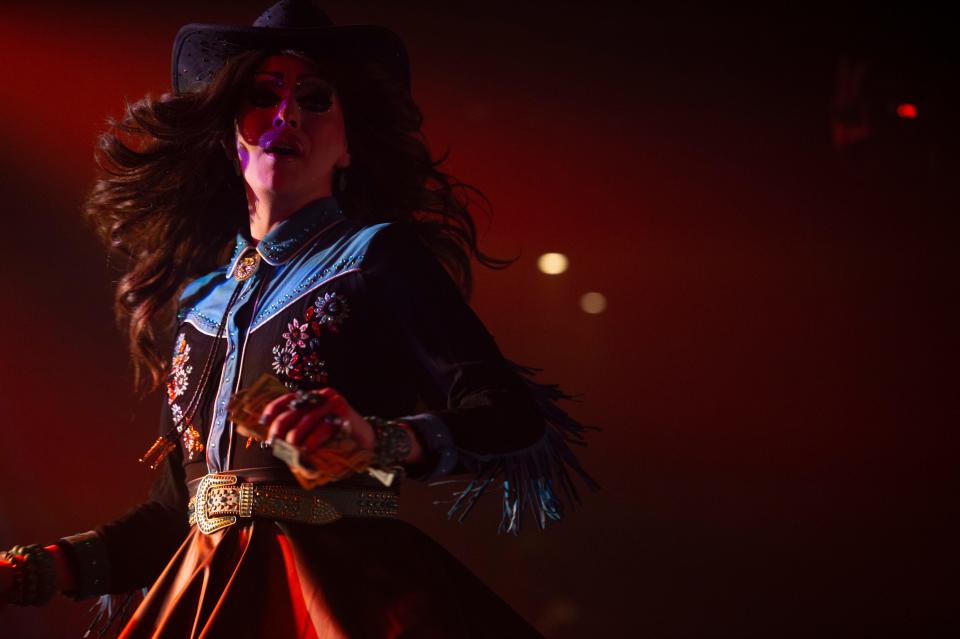 Perplexity performs at PLAY following the “Slay Hate: Fight Back Tennessee” rally in Nashville , Tenn., Thursday, March 9, 2023.  Tennessee recently became the first state to restrict drag performances in public.