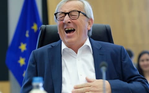 EU Commission President Jean-Claude Juncker reacts at the start of the weekly college meeting of the European Commission in Brussels, Belgium, 03 July 2019 - Credit: OLIVIER HOSLET/EPA-EFE/REX&nbsp;