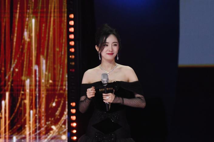 SHANGHAI, CHINA - JUNE 07: Actress Yang Mi (aka Mini Yang) performs at Tencent Video 10th anniversary ceremony on June 7, 2021 in Shanghai, China. (Photo by VCG/VCG via Getty Images)