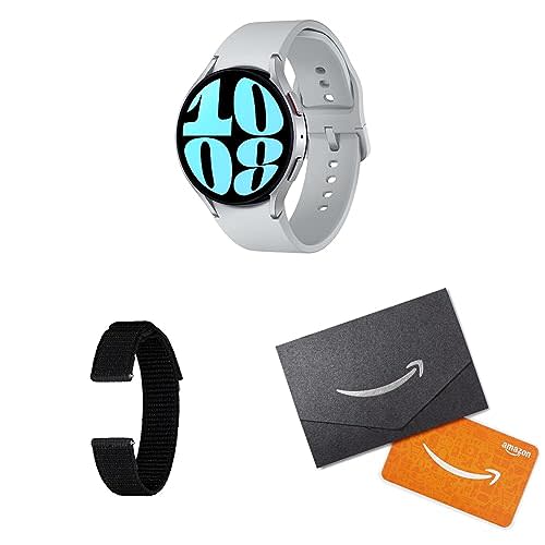 SAMSUNG Galaxy Watch 6 + $50 Amazon Gift Card + Fabric Band 44mm BT Smartwatch w/Fitness Tracke…