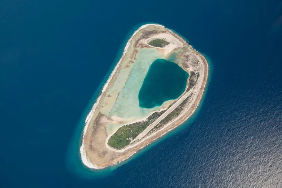 An aerial view of Nukutepipi, located nearly 4,000 miles from the nearest anything resembling “mainland.” Maxime Messier