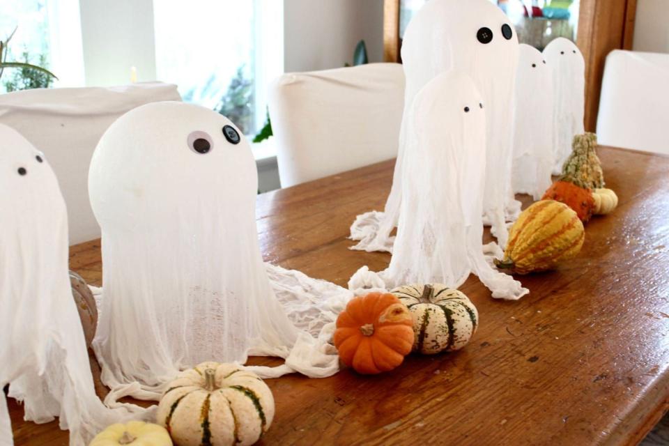 halloween ghost decorations floating cheesecloth ghosts centerpiece