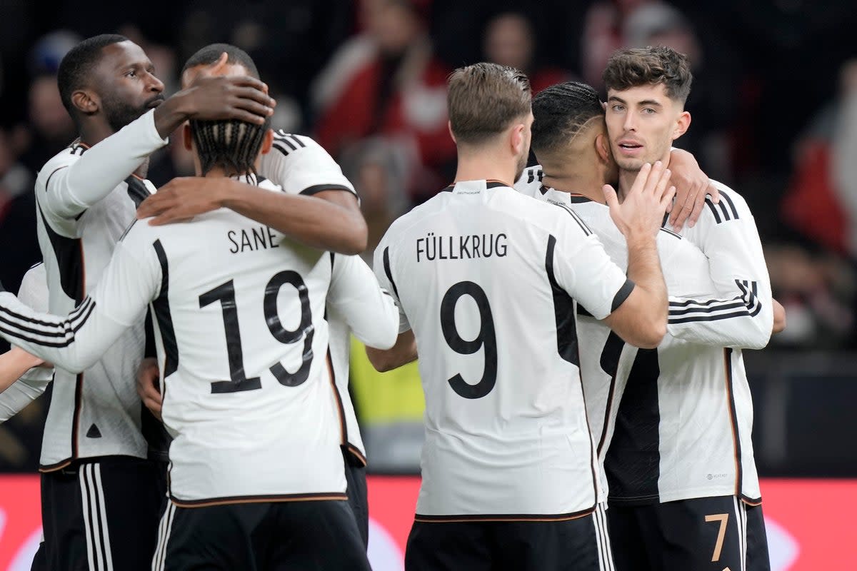 Arsenal's Kai Havertz scored just five minutes into his left-back audition for Germany (AP)