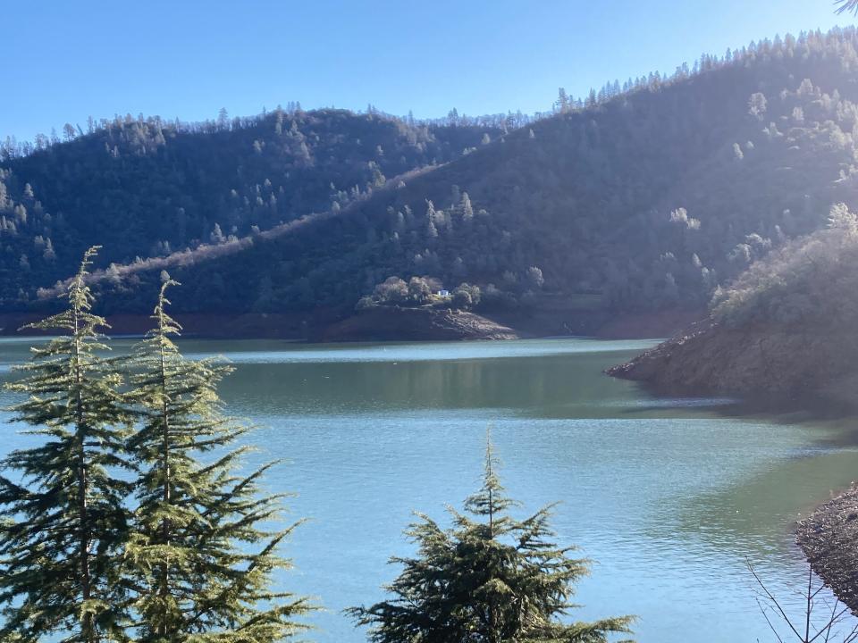 The brown mounds that rose above the water at the Centimudi boat launch in early January were gone on Monday, March 20, 2023.