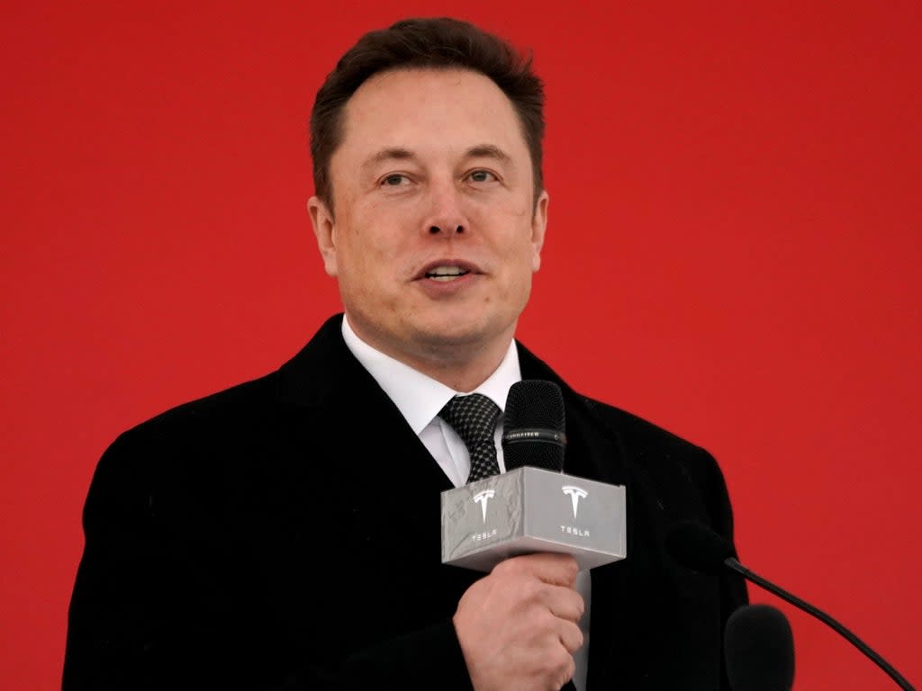 Elon Musk at the groundbreaking ceremony for his Shanghai ‘gigafactory’ in January 2019 (Aly Song/REUTERS)