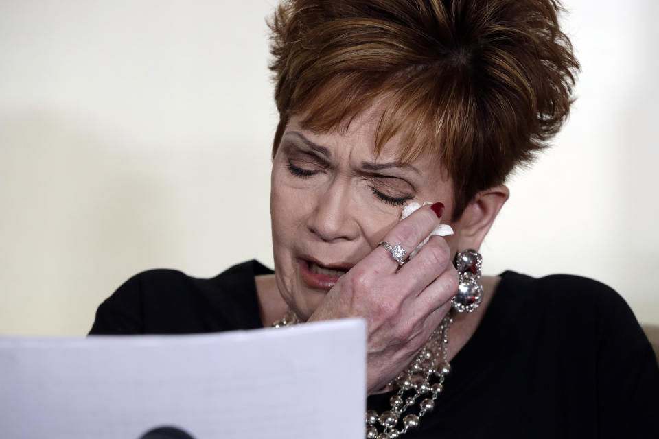 Beverly Young Nelson, an accuser of Alabama Republican Roy Moore, reads her statement at a news conference in New York on Nov. 13, 2017. Nelson says she was a 16-year-old high school student working at a restaurant when Moore, a regular, groped and touched her in his car. (Photo: Richard Drew/AP)