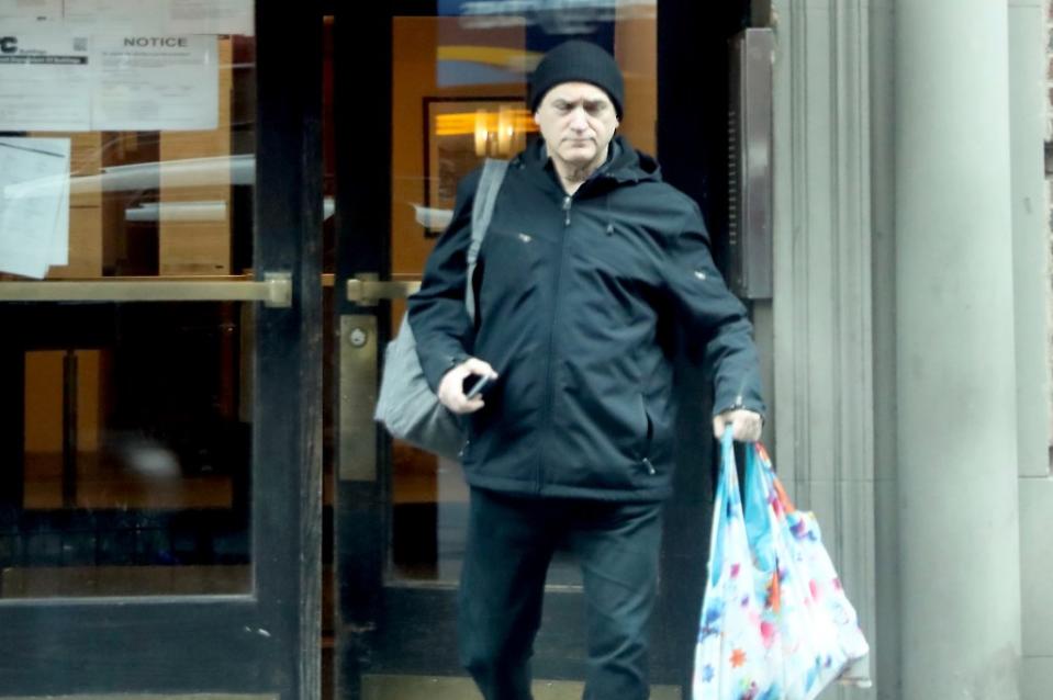 Michael Stuhlbarg was seen leaving his Upper West Side apartment Monday morning. G.N.Miller/NYPost