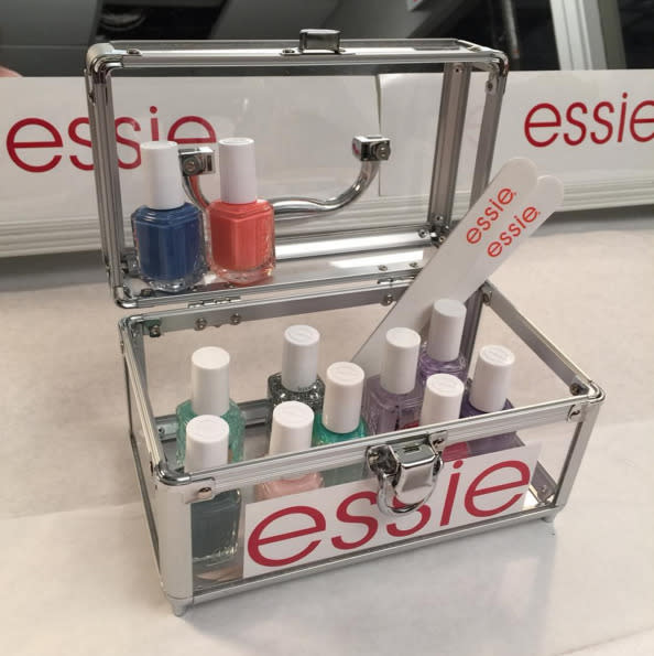 Our nail kit backstage!@essiepolish Keeping it organized!#ybsquad #nyfw #rmspring@rebeccaminkoff @_michellesaunders — Michelle Saunders via Instagram