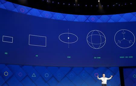 Mike Schroepfer, CTO of Facebook, speaks on stage during the second day of the annual Facebook F8 developers conference in San Jose, California, U.S., April 19, 2017. REUTERS/Stephen Lam