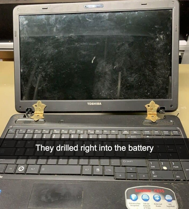 laptop with hinges