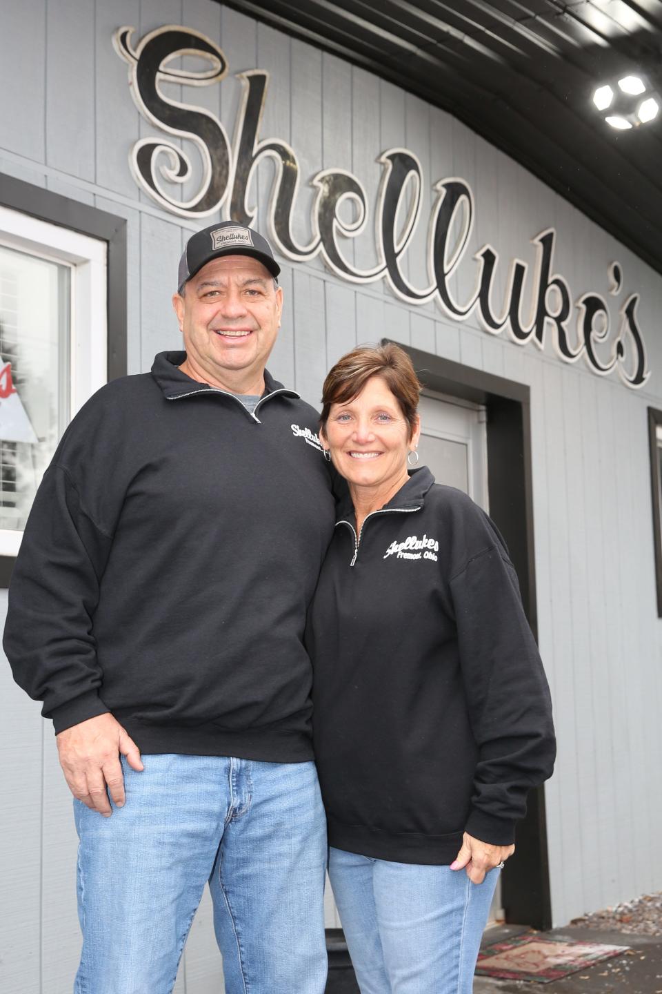 Dave Hoppes with his wife, Shelley, owner of Shellukes Bar and Grill, 1673 E. State St., Fremont.