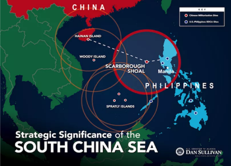Scarborough shoal map south china sea philippines manilla subic bay