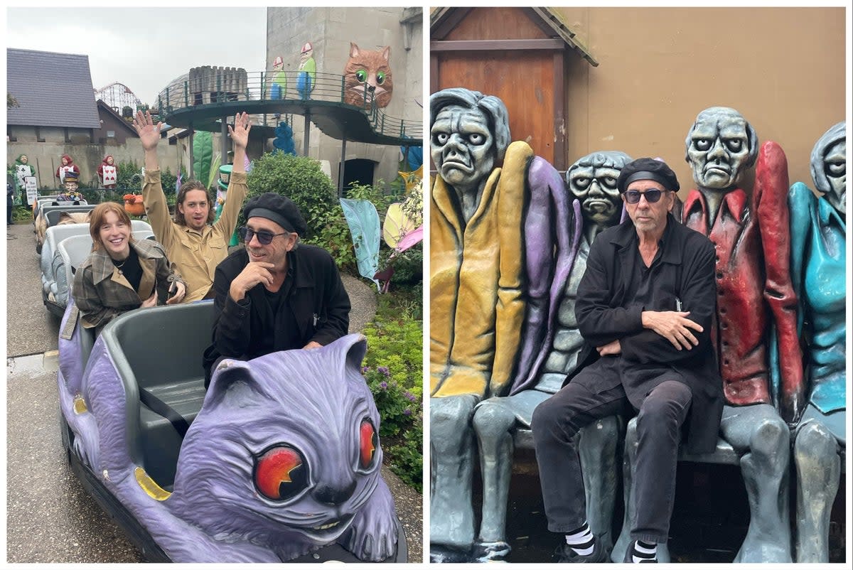 Tim Burton enjoying a day out in Blackpool (SWNS)