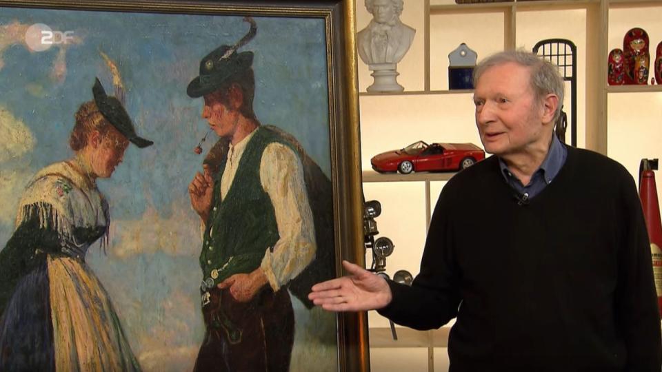 Der Show-Kandidat Friedrich Vincenz aus Erftstadt meinte aufgrund des großen Formats, "dass das im Grunde Museumsqualität hat". Er selbst hatte es aus Platzmangel 30 Jahre im Keller stehen. "Das ist ein Erbstück von meiner Schwiegermutter, und deren Vater, der hat das gekauft." (Bild: ZDF)